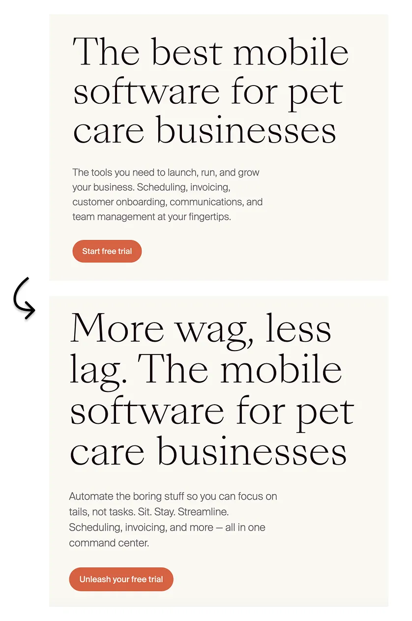B2B copywriting example