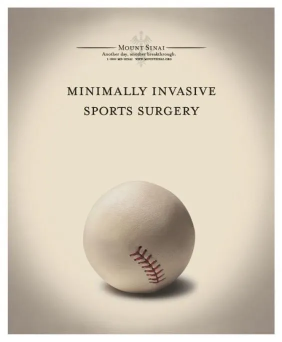 Mount Sinai baseball ad — B2B copywriting example