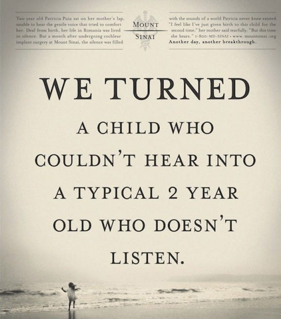 Mount Sinai ads — B2B copywriting example