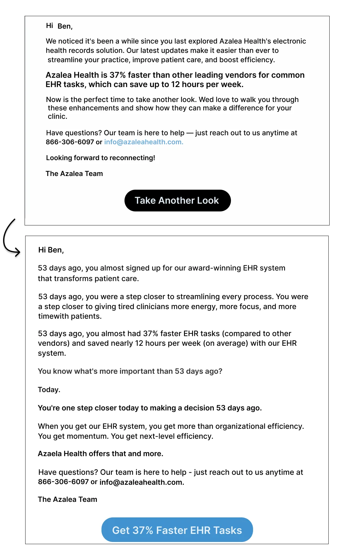 Sales follow-up — B2B copywriting example