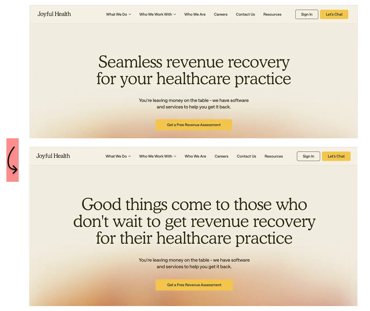 B2B copywriting example