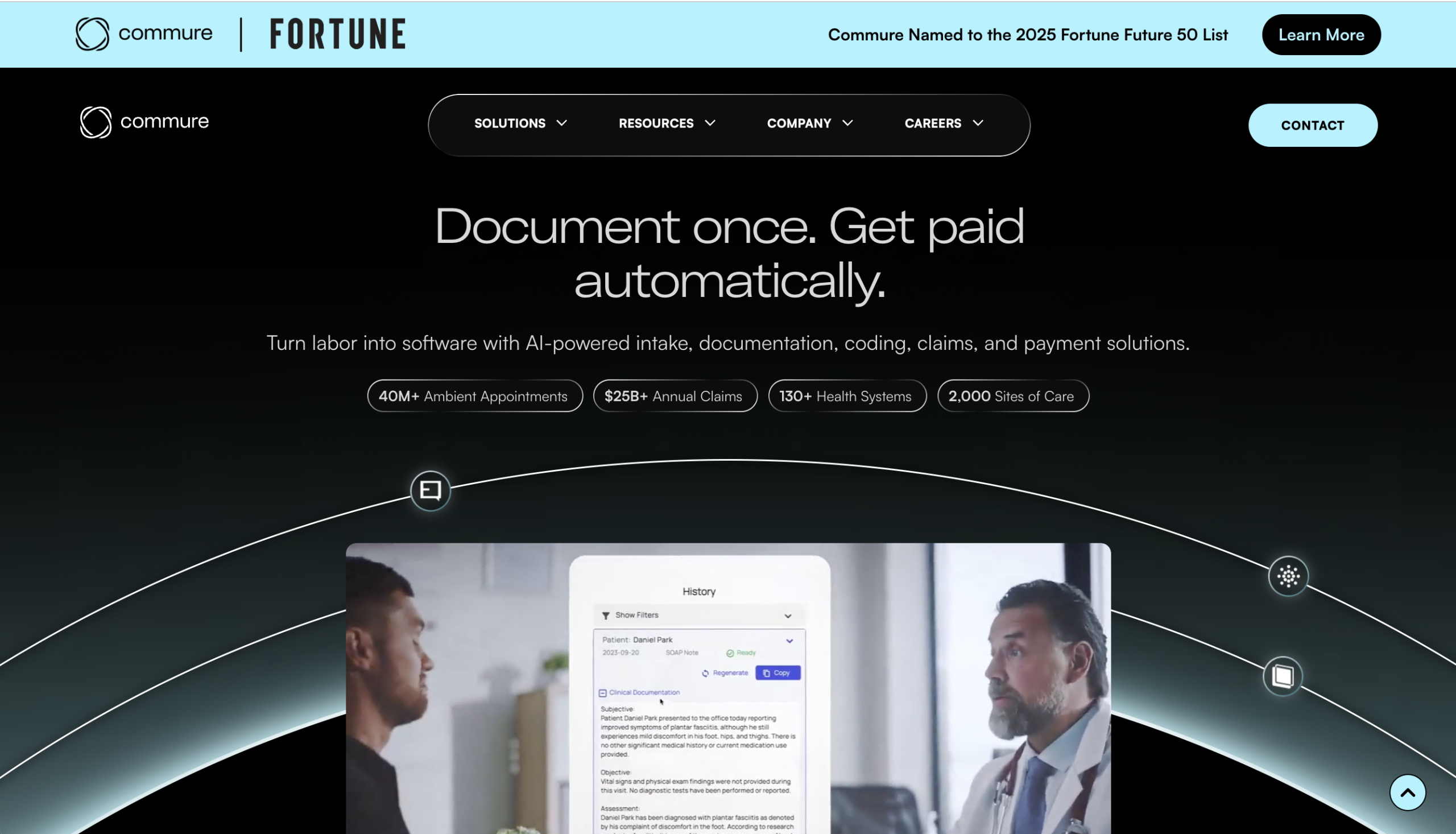 Commure homepage after rewrite