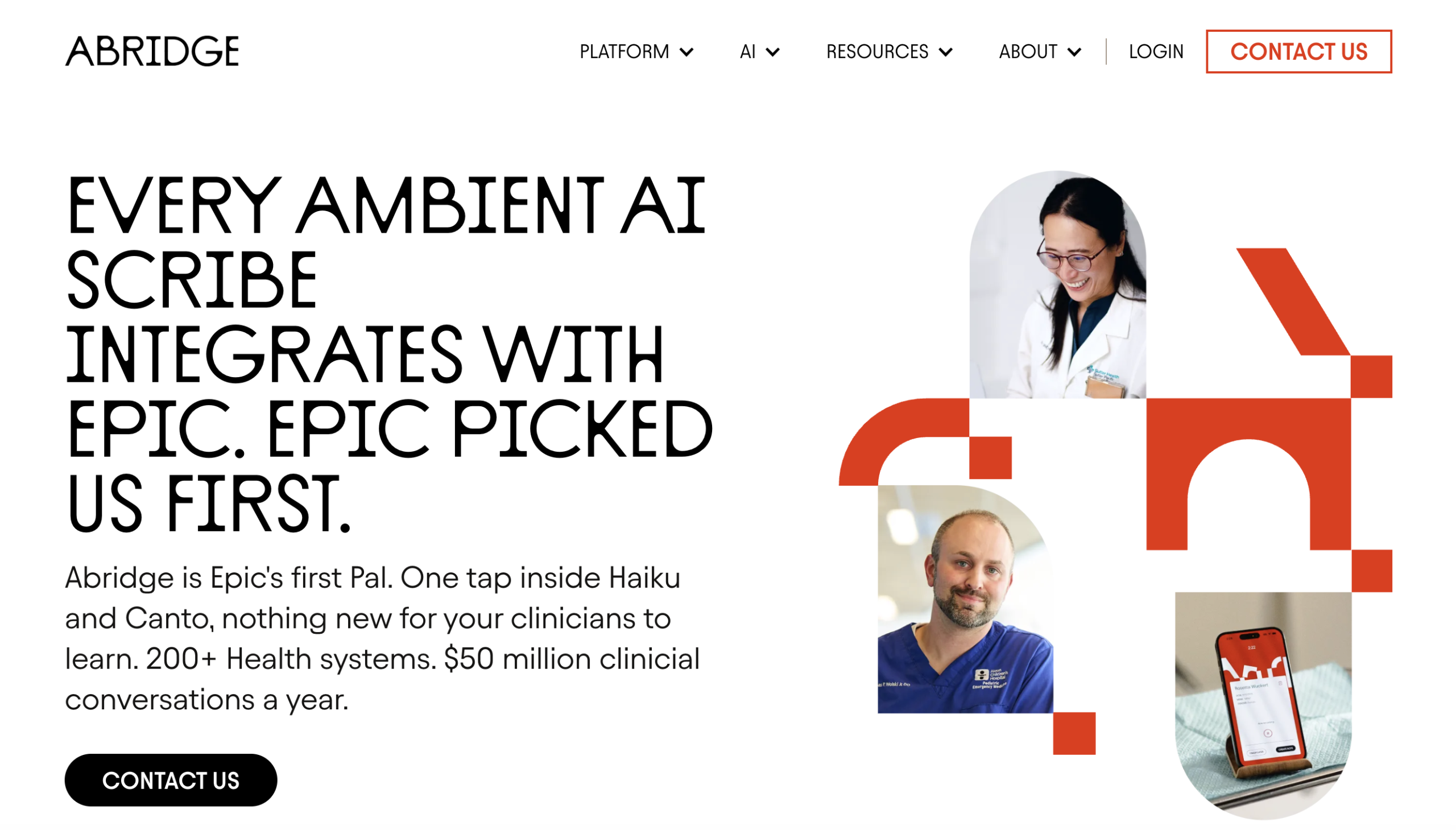 Abridge homepage after rewrite