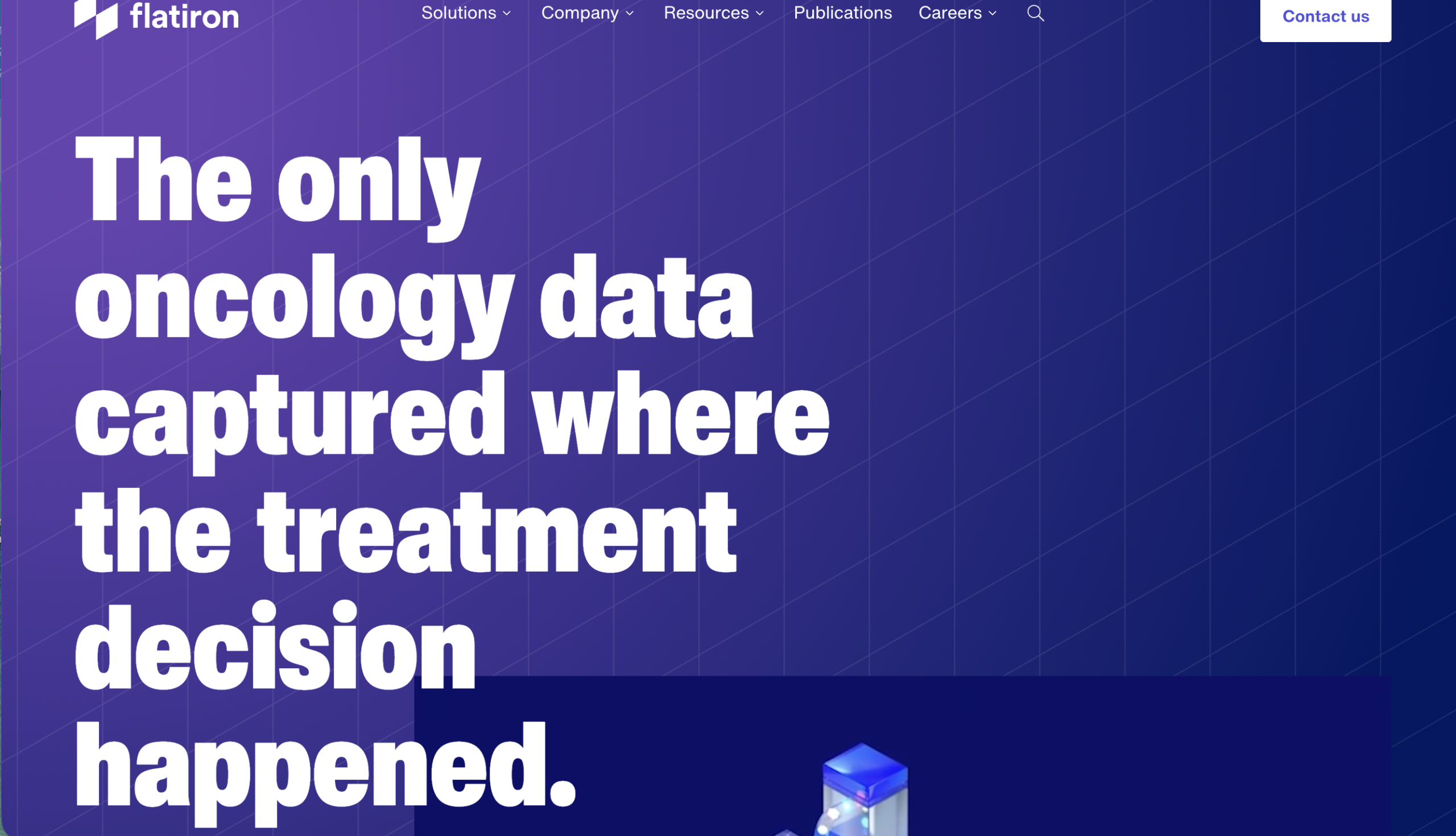 Flatiron Health homepage after rewrite