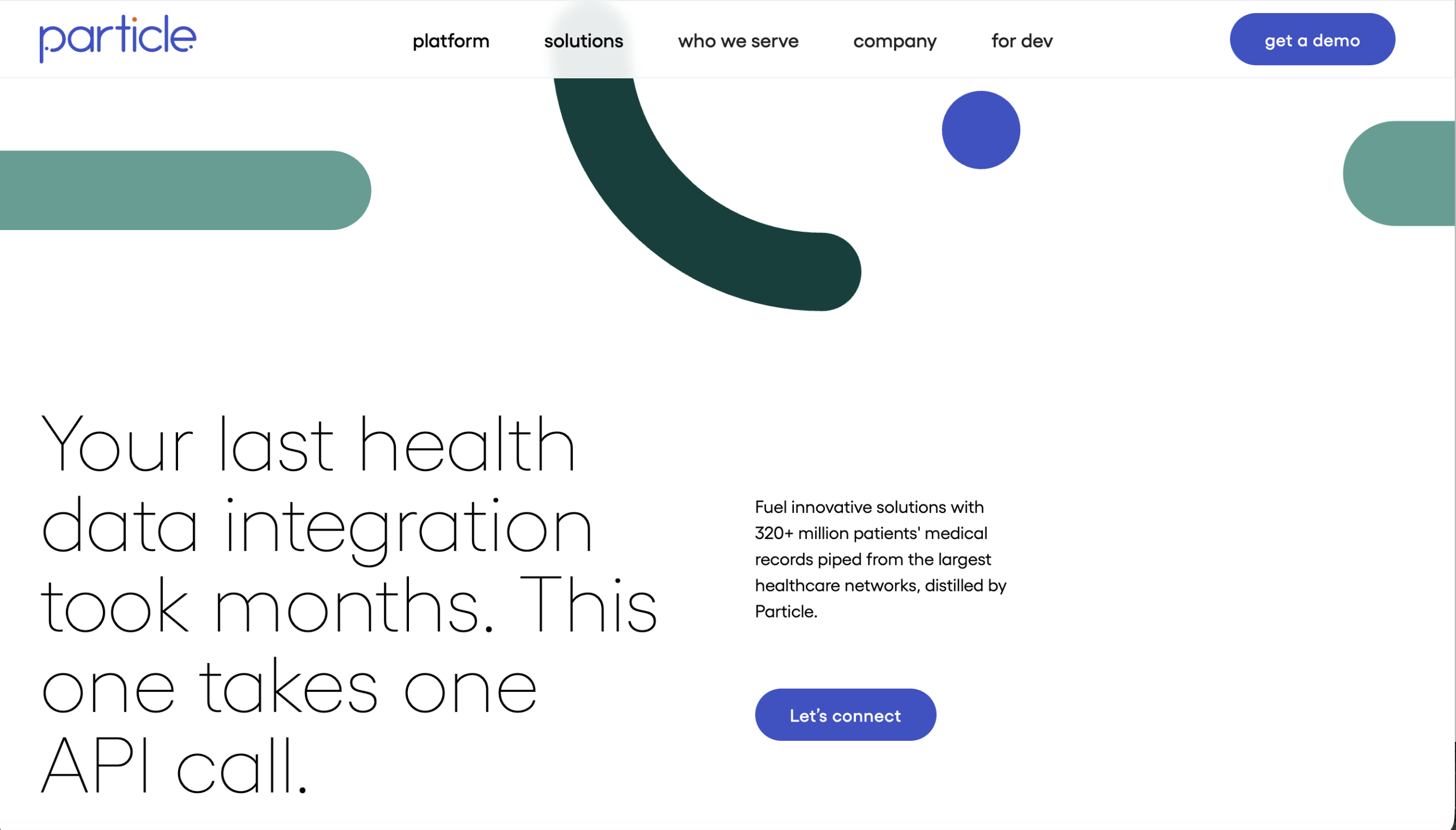 Particle Health homepage after rewrite