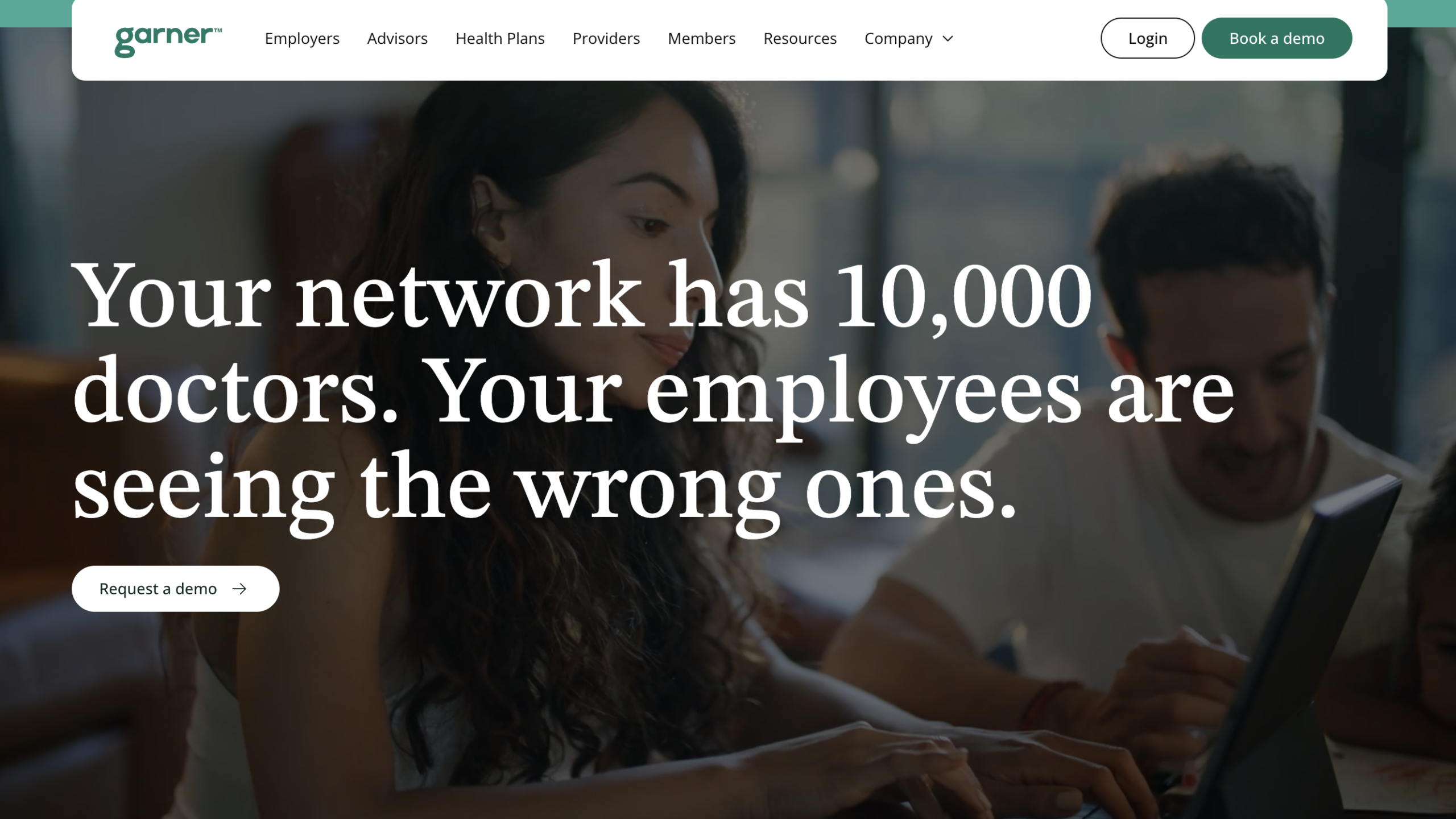 Garner Health homepage after rewrite